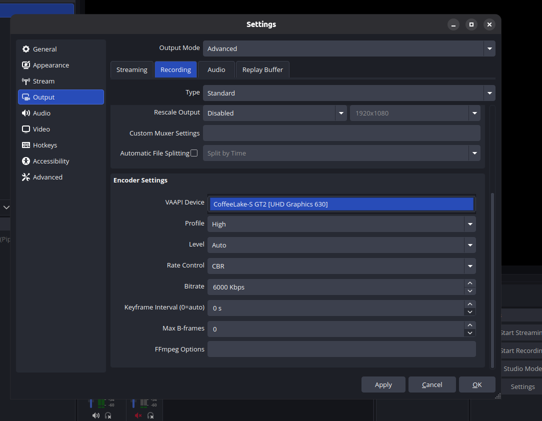 ENCODER SETTINGS